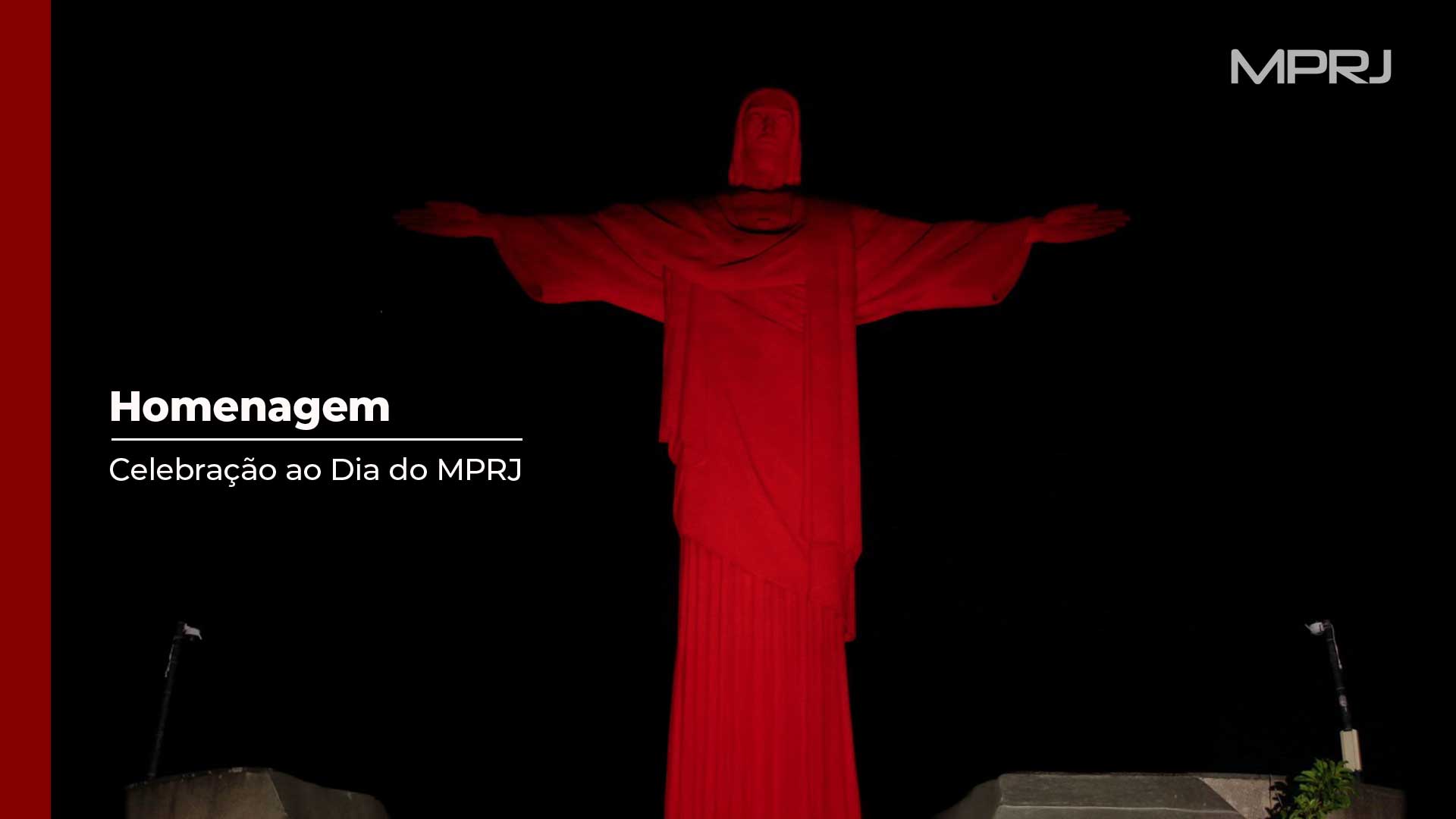 Imagem capa Cristo Redentor é iluminado de vermelho em homenagem ao Dia do Ministério Público do Rio de Janeiro