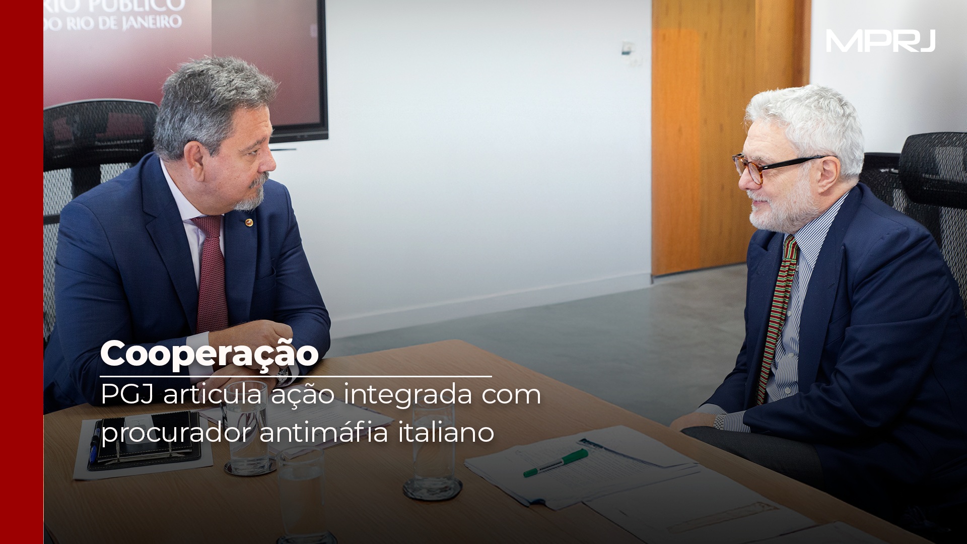 Imagem capa PGJ articula cooperação no combate ao crime organizado com procurador antimáfia italiano