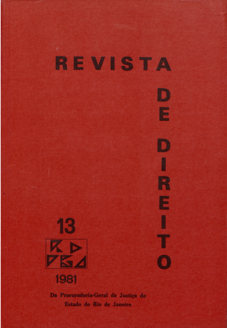 Imagem representativa da Revista 13 - Ano VII - nº 13 - jan./jun. - vol. 13 - 1981